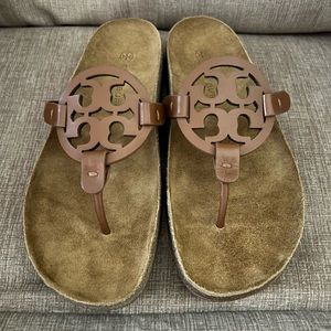 Tory Burch Miller Cloud Sandals!!!! Size 9. Color: natural